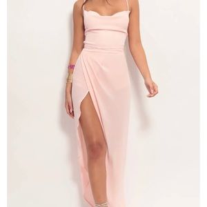 Lucy in the Sky Chiffon Luxe Maxi Dress in Peach